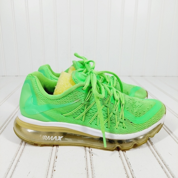 Nike Air Max 2015 Gs Voltage Green Lace Up Running Shoes H548 - Picture 5 of 10